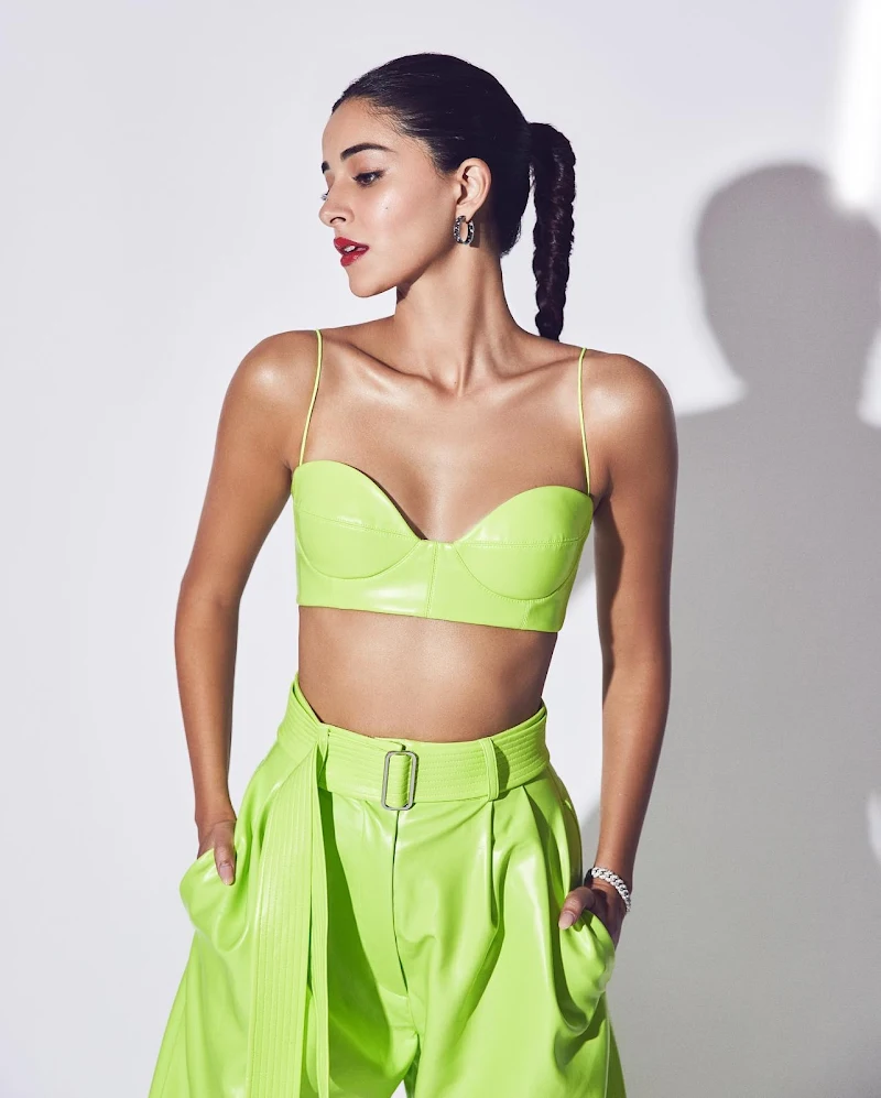 ananya panday tiny green top pants