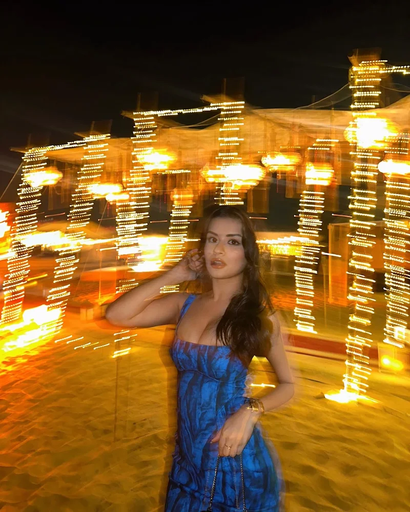 avneet kaur cleavage blue bodycon dress busty indian