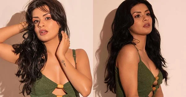 Avneet Kaur cleavage tight green dress