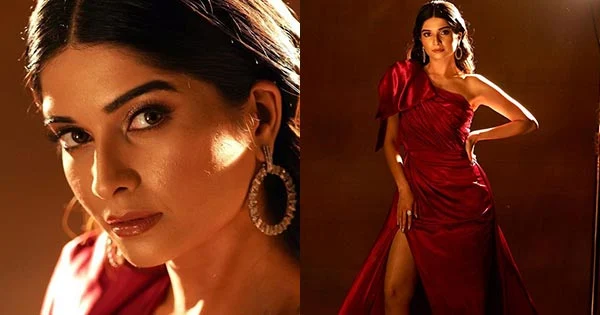 Bhavika Sharma raised the temperature in high slit red dress  – see pics.