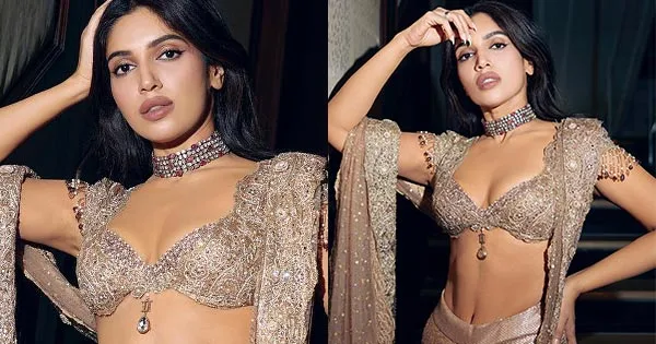 Bhumi Pednekar is too hot to handle in this outfit flaunting ample cleavage and fine midriff.