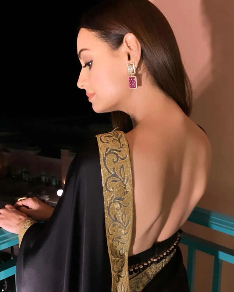 Dia Mirza backless saree hot bollywood actress