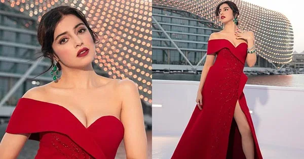 Divya Khosla Kumar in red thigh high slit dress turned heads at IIFA 2022.