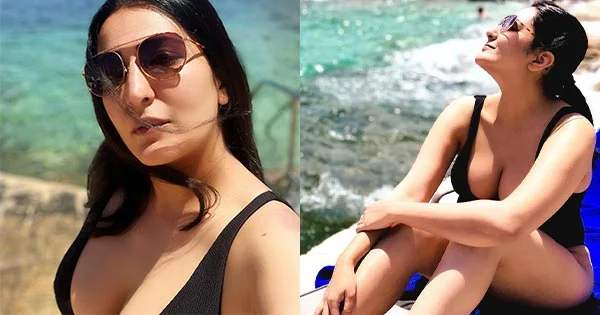 Asur actress, Eisha Chopra, in black swimsuits sets temperature soaring – see hot photos.