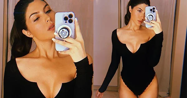 Elnaaz Norouzi is too hot to handle in black bodysuit taking selfies – see now.