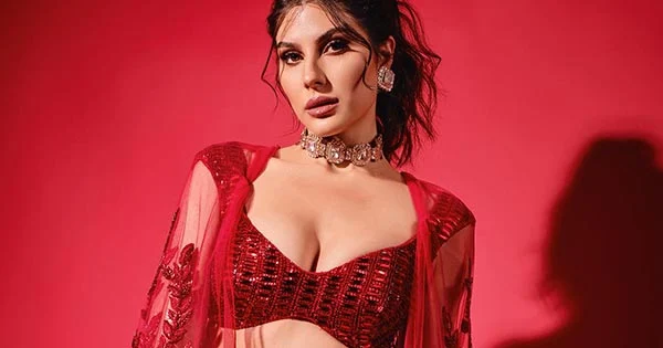 elnaaz norouzi red outfit cleavage hot actress