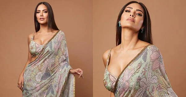 Aashram 3 actress, Esha Gupta, sizzles in saree with skimpy blouse flaunting ample cleavage – see now.