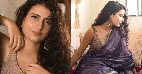 Fatima Sana Shaikh looked breathtaking in this saree with sleeveless blouse.