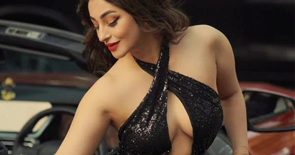 iira soni black dress cleavage hot actress