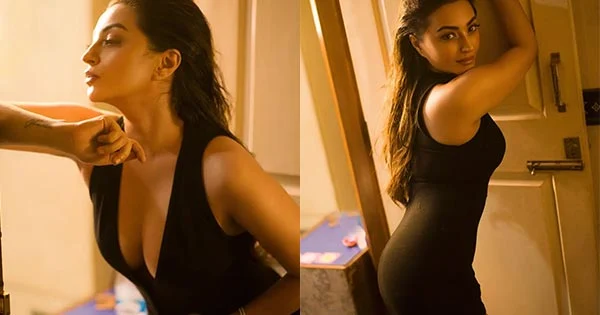 Iira Soni turns the heat up in this short tight fit black dress – see now.