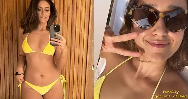 Ileana D’cruz in tiny yellow bikini shows off her fine sexy body – see photos.