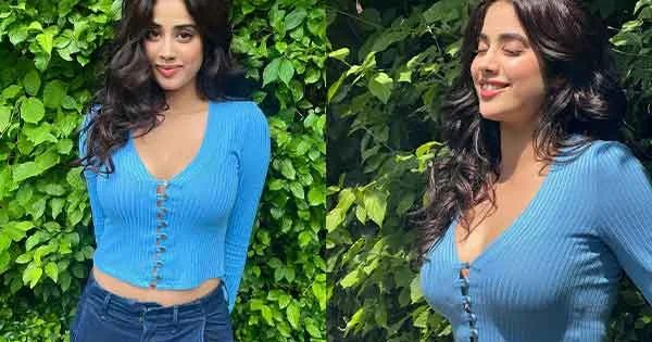 Janhvi Kapoor latest hot photos in a blue top – see now.