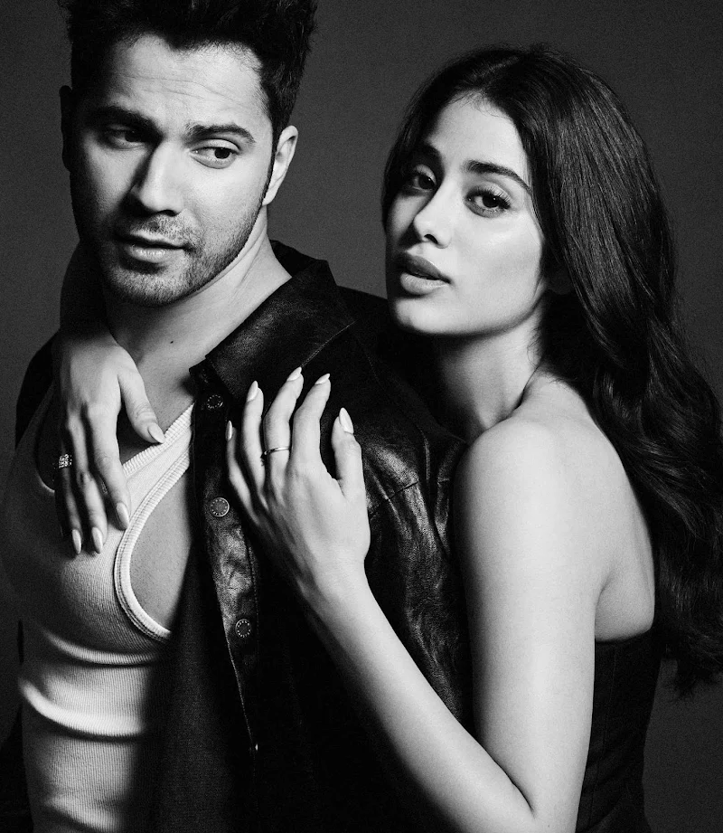 Janhvi Kapoor cleavage curvy short dress intimate photoshoto varun dhawan