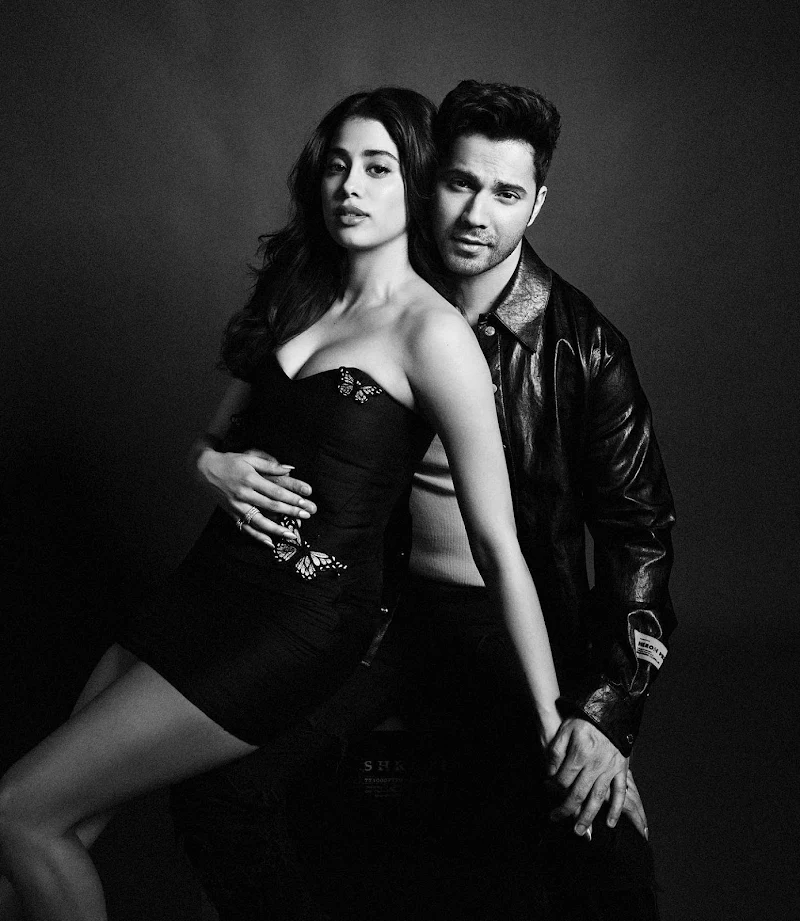 Janhvi Kapoor cleavage curvy short dress intimate photoshoto varun dhawan