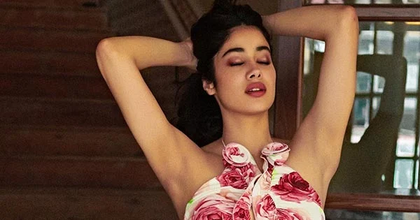 Janhvi Kapoor curvy body tight flower patterned dress