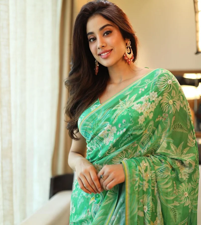 Janhvi Kapoor saree curvy hot actress