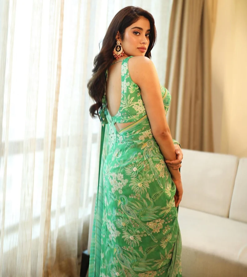 Janhvi Kapoor saree curvy hot actress