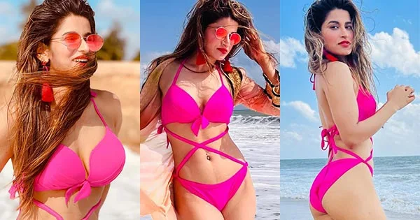 kanika gauttam pink bikini sexy body navel piercing