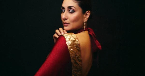 Kareena Kapoor flaunts her sexy back in this stylish red saree for Filmfare awards 2024.