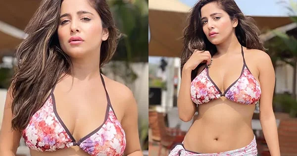 Kate Sharma in string bikini shows off her curvy body – see photos and video.