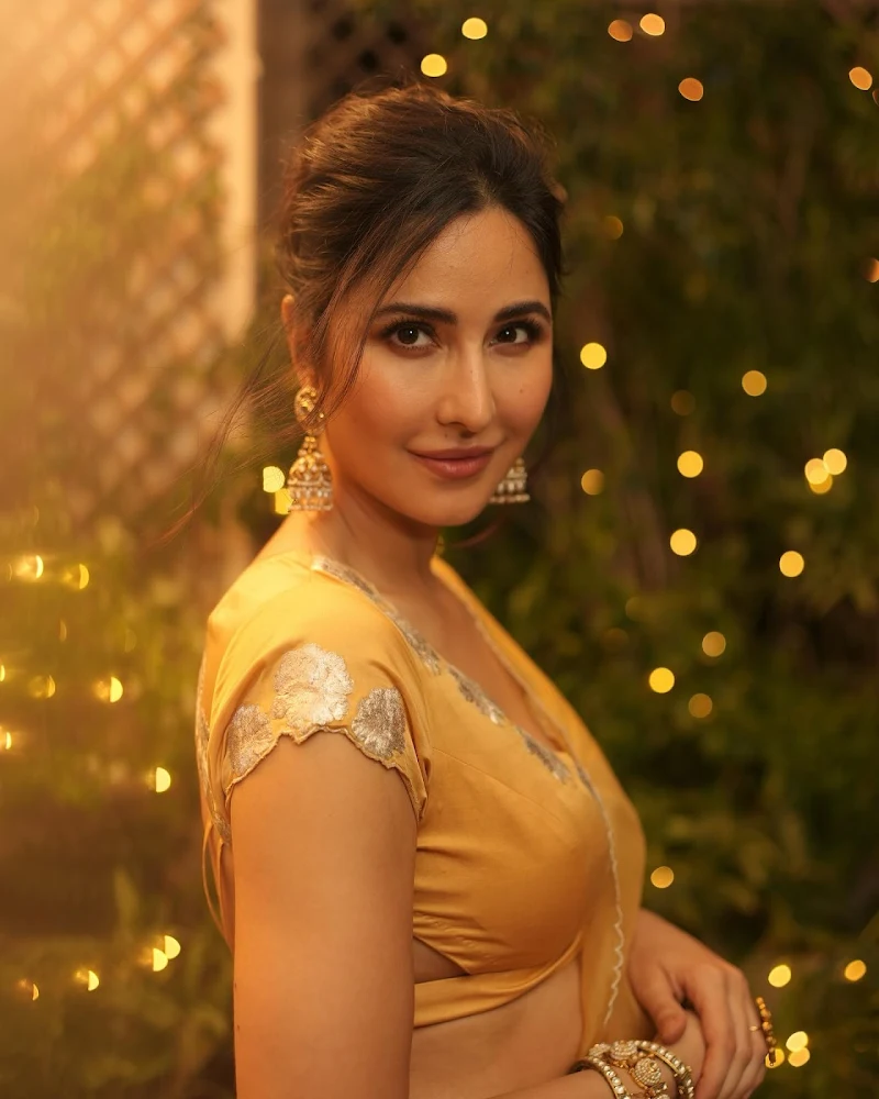 katrina kaif yellow saree backless blouse