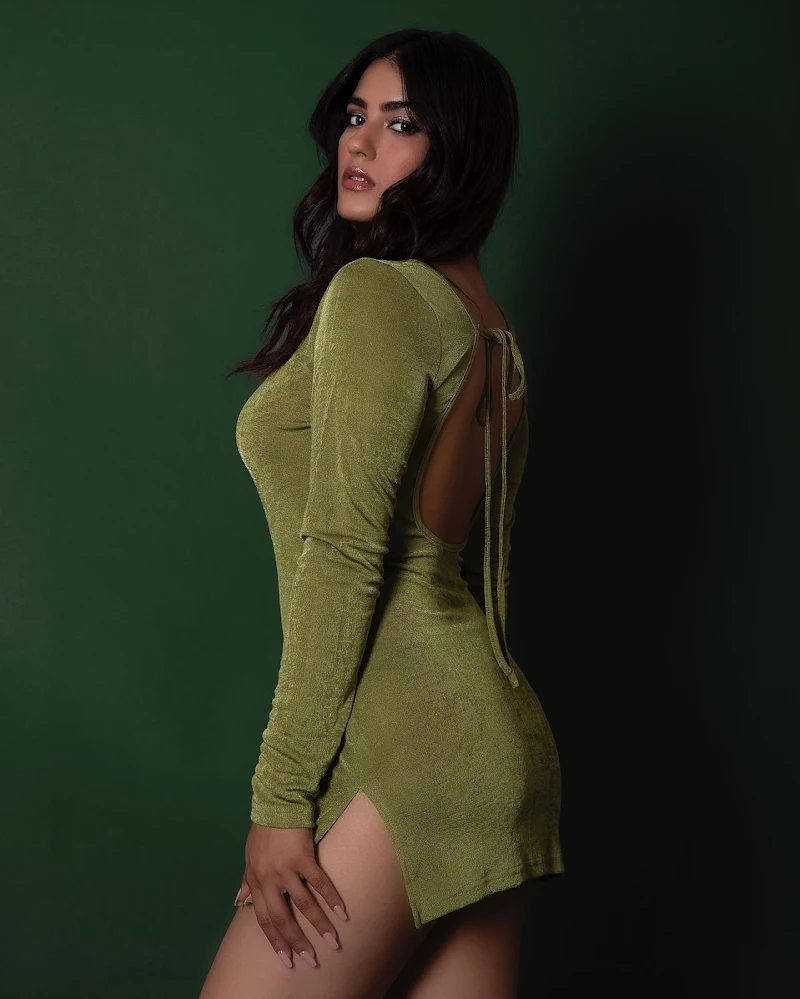 Kavya Thapar curvy short tight dress