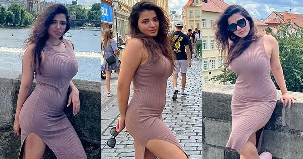 Ketika Sharma’s fine curves in this body hugging high slit dress makes fans crazy – see hot pics.