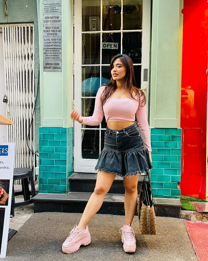 ketika sharma curvy short skirt top