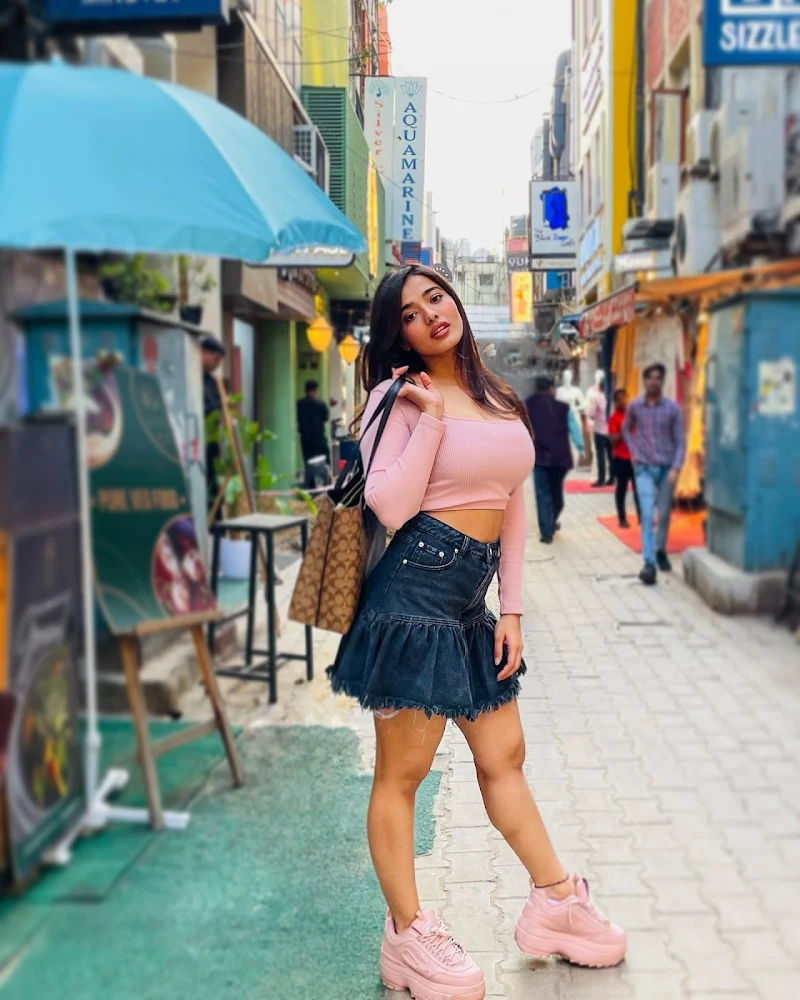 ketika sharma curvy short skirt top