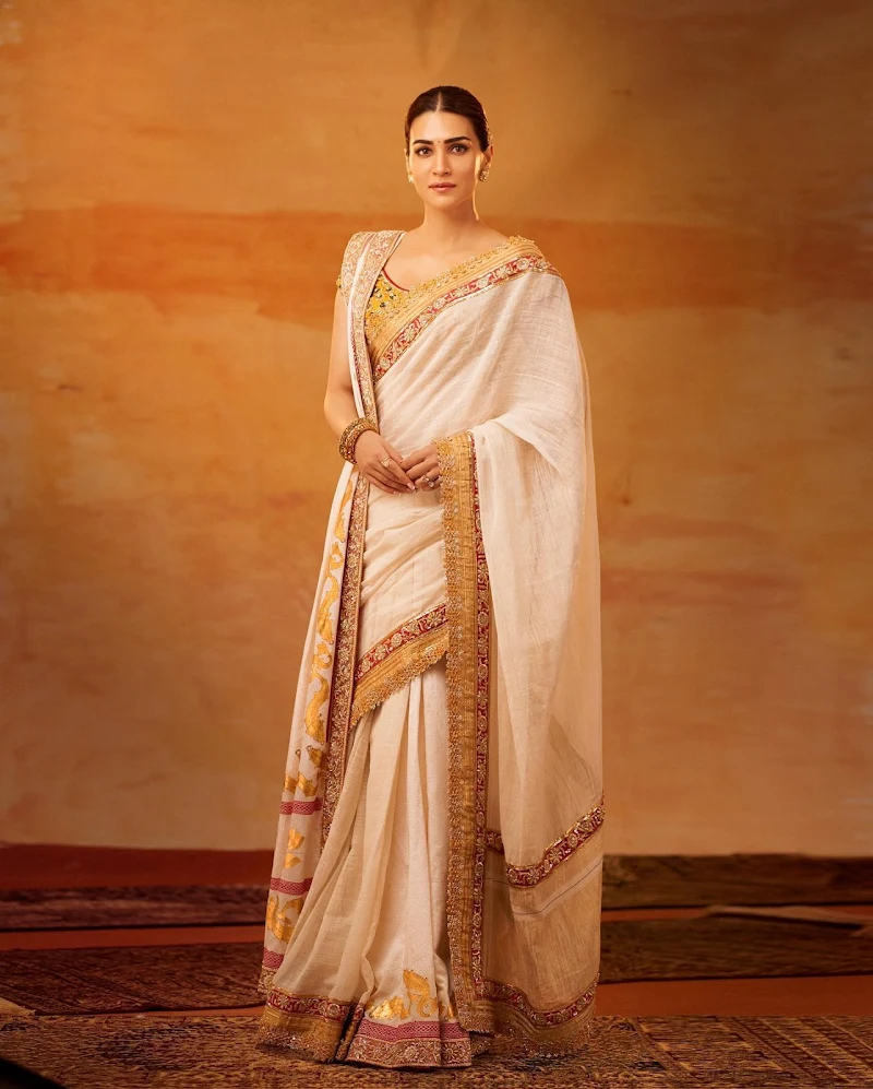 Kriti Sanon white saree adipurush actress