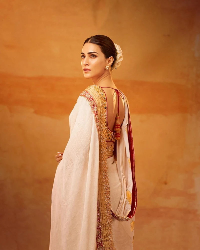 Kriti Sanon white saree adipurush actress