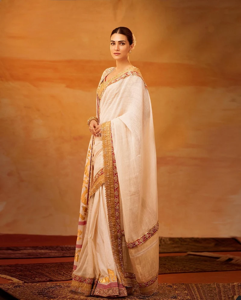 Kriti Sanon white saree adipurush actress