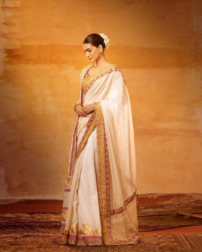 Kriti Sanon white saree adipurush actress