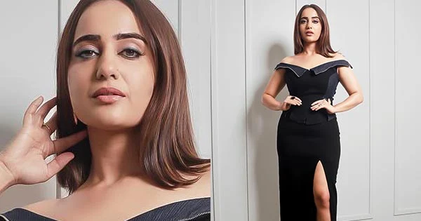 Kusha Kapila in thigh high slit black dress flaunts her fine curves – see now.