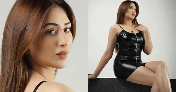 Mahira Sharma in black leather outfit showing off her fine curves – see now.