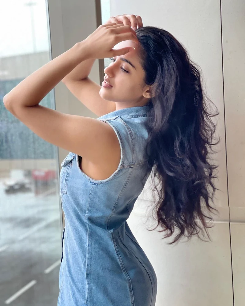 Malvika Sharma short denim outfit