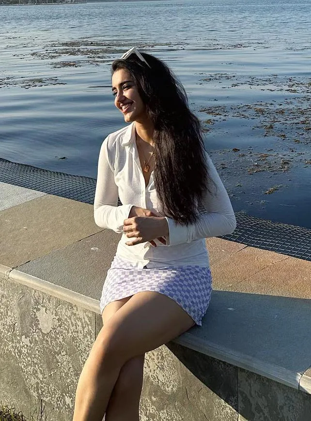 malvika sharma short white dress sexy legs