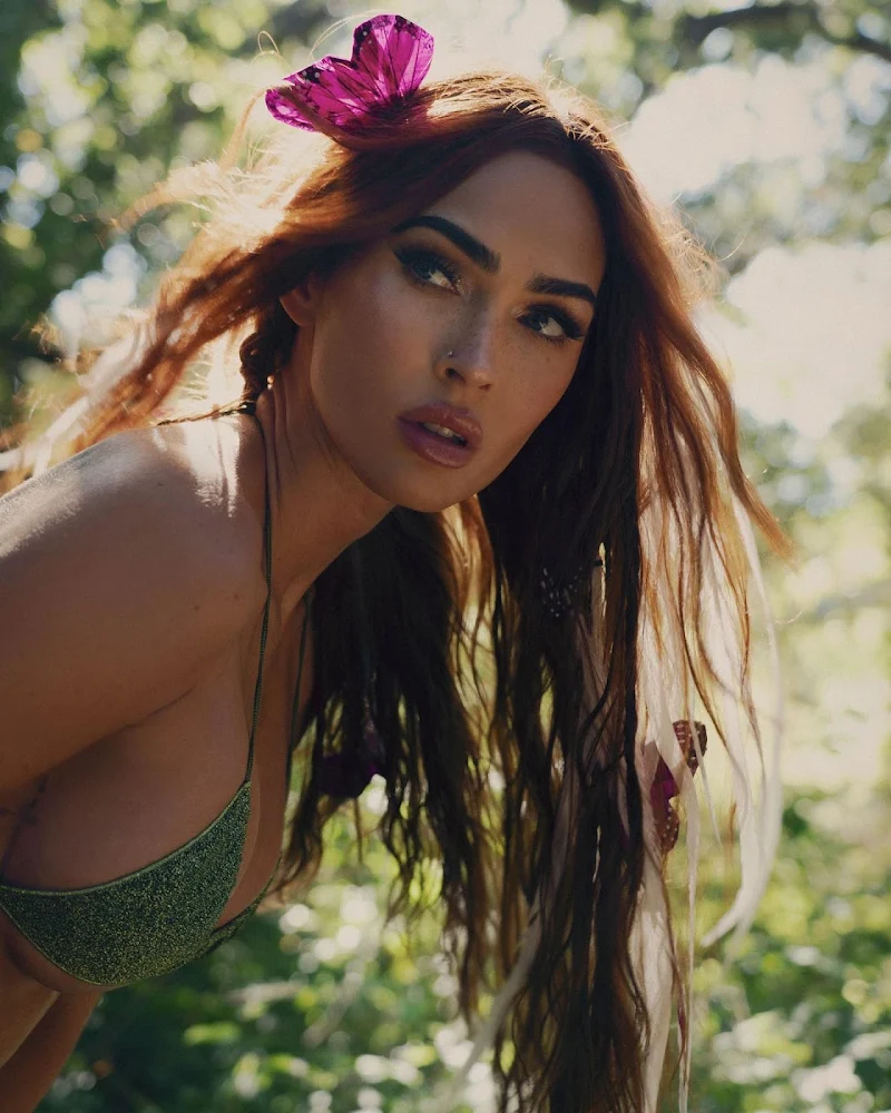 Megan Fox tiny green bikini sexy body