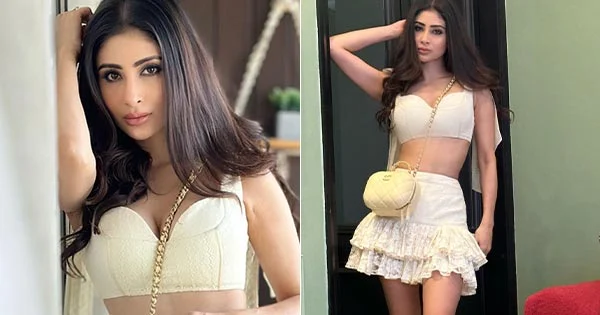 Mouni Roy in a short white skirt with tiny top flaunts her sexy legs – see hot photos.