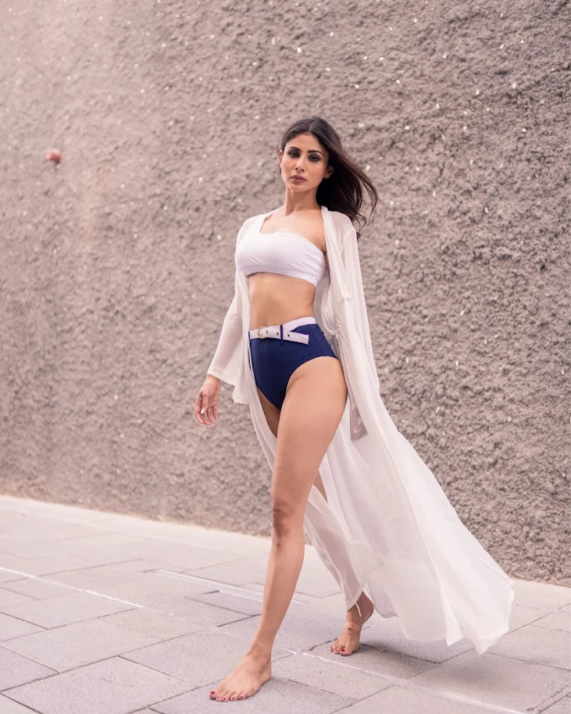 Mouni Roy swimsuit sexy legs slim waist