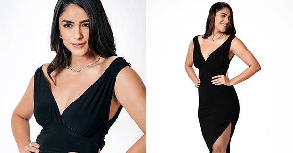 Lust Stories 2 actress, Mrunal Thakur, flaunted her fine curves in this slant slit black dress – see now.