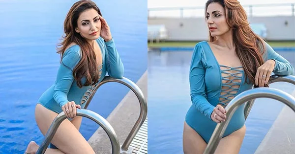 Navina Bole is too hot to handle in this blue swimsuit flaunting her fine body – see now.