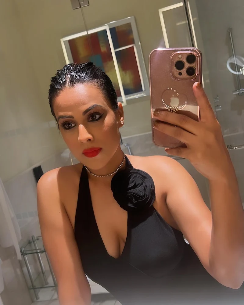 nia sharma black see through outfit