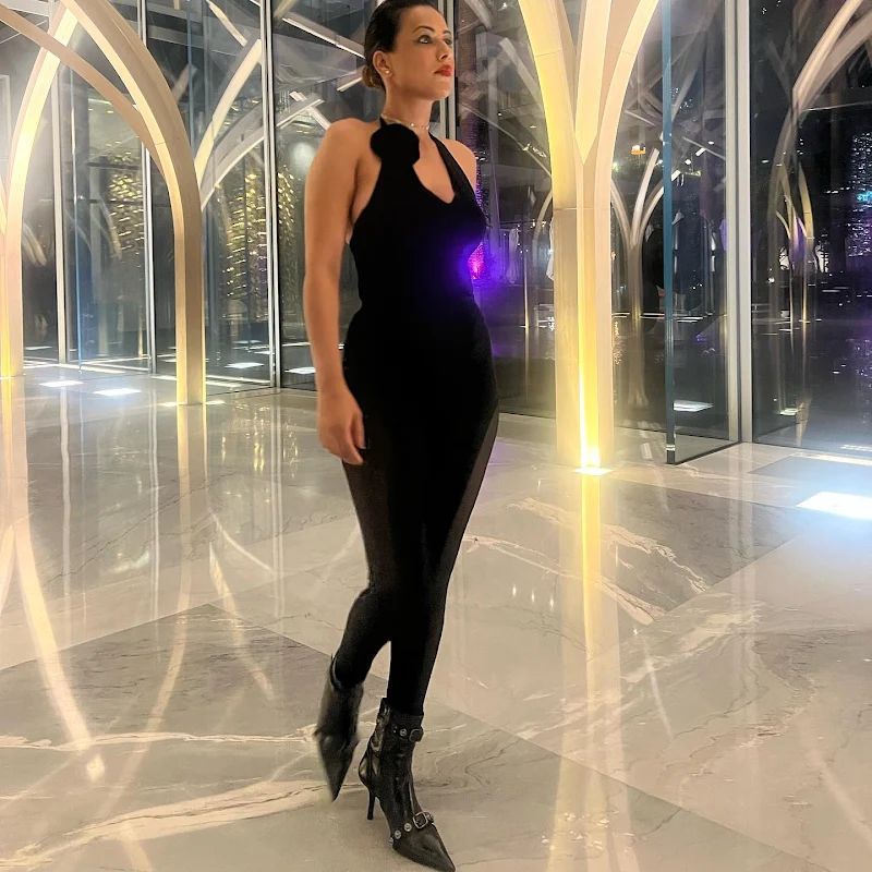 nia sharma black see through outfit