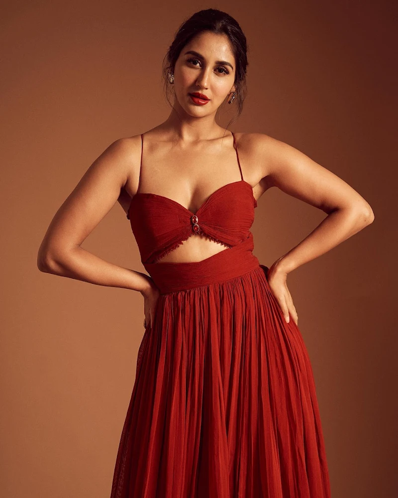 nikita dutta cleavage red dress khakee actress