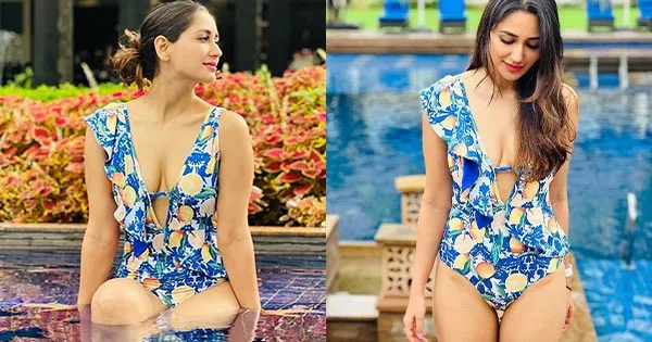 Nikita Dutta in blue swimsuit sets temperature soaring – enjoys some pool time. See photos.