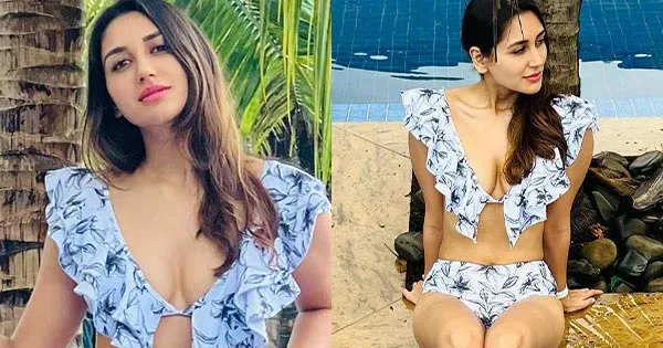 Nikita Dutta in stylish swimsuit flaunts her sexy legs and ample cleavage – see photos.