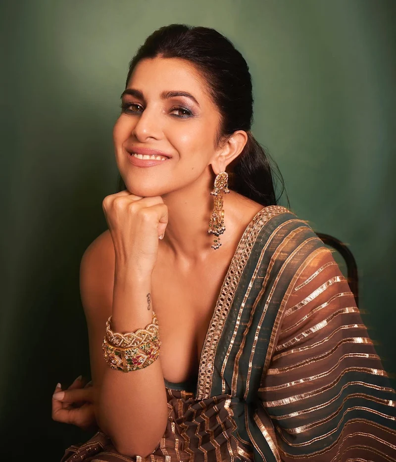 nimrat kaur saree cleavage tiny blouse