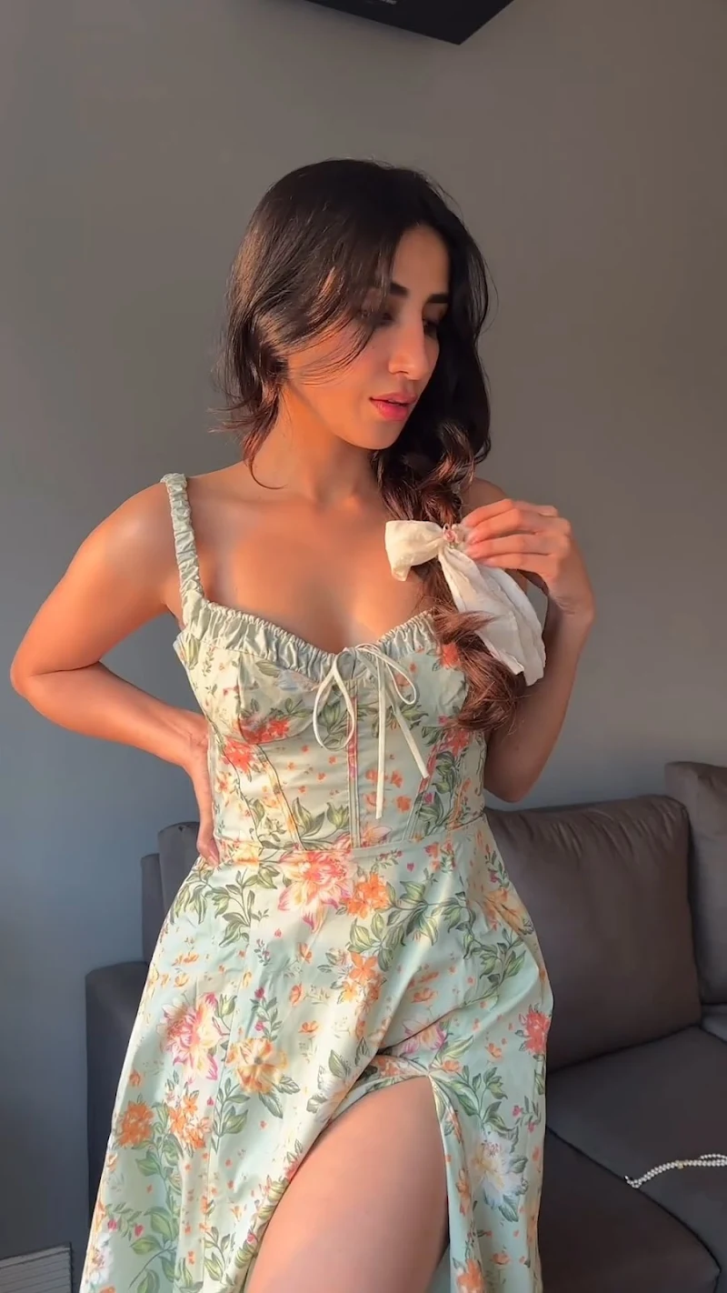 parul gulati high slit dress sexy legs armpit