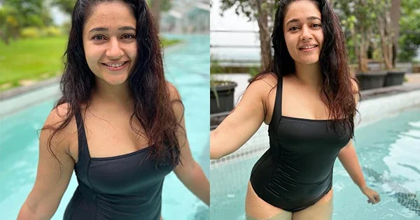 Poonam Bajwa in black swimsuit flaunts her fine curvy figure – see now.